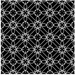 Vector pattern in geometric ornamental style. Black and white color.Seamless pattern.
