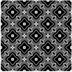 Vector pattern in geometric ornamental style. Black and white color.Seamless pattern.
