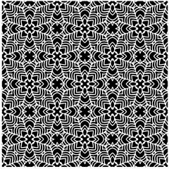 Vector pattern in geometric ornamental style. Black and white color.Seamless pattern.
