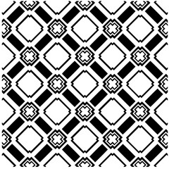 Vector pattern in geometric ornamental style. Black and white color.Seamless pattern.
