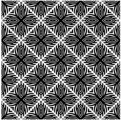 Vector pattern in geometric ornamental style. Black and white color.Seamless pattern.