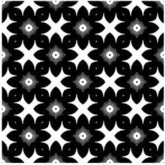 Vector pattern in geometric ornamental style. Black and white color.Seamless pattern.