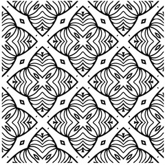 Vector pattern in geometric ornamental style. Black and white color.Seamless pattern.