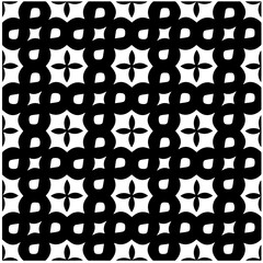 Vector pattern in geometric ornamental style. Black and white color.Seamless pattern.