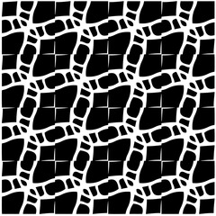 Vector pattern in geometric ornamental style. Black and white color.Seamless pattern.