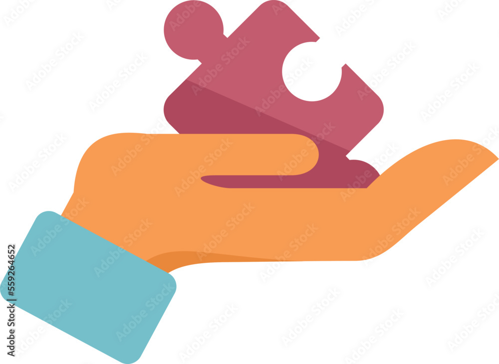Aufkleber puzzle solution icon flat vector. teamwork design. process team isolated