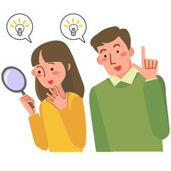 喜ぶ表情の夫婦の上半身