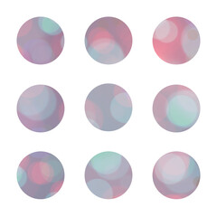 Instagram Story Highlights Covers , buttons, Glam Circles of Purple, Greens and Reds, Shimmery Bokeh Party Beauty Nightlife Glimmery