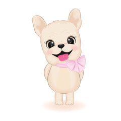 Cute French Bulldog illustration