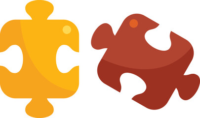 Solution puzzle icon flat vector. Creative business. Work challenge isolated