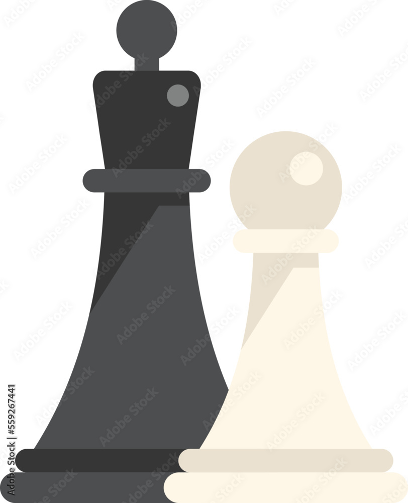 Poster chess solution icon flat vector. business problem. help data isolated