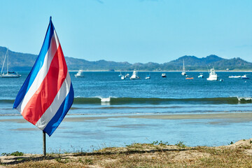 Bandera de Costa Rica en Playa