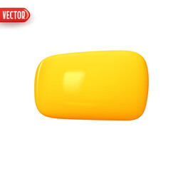 Dialogue bubble. Social dialogue box yellow color. Realistic 3d design In cartoon style. Icon isolated on white background. vector illustration