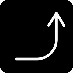 Solid Arrow left to up icon