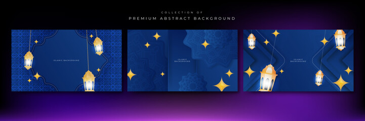 Elegant realistic black and gold ramadan kareem islamic illustration background for decorative pattern festival card. Arabic ornamental background in paper style