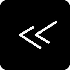 Obraz premium Solid double left line arrow icon