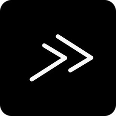 Obraz premium Solid double right line arrow icon