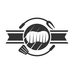 Hot Grill logo template Icon Illustration Brand Identity