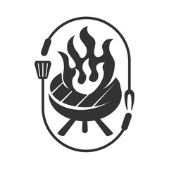 Hot Grill logo template Icon Illustration Brand Identity