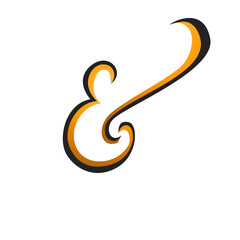 Typography script ampersand for wedding invitation, poster, card. Decorative hand drawn symbol