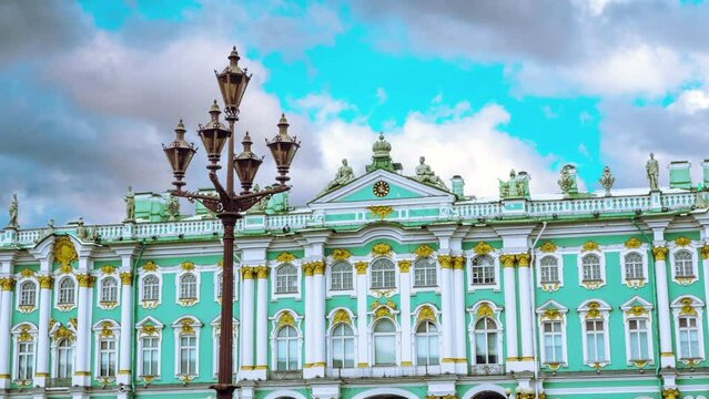 The State Hermitage Museum. Flying clouds