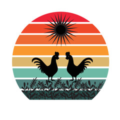 Retro Vintage sunset design