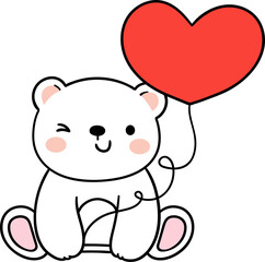 Obraz na płótnie Canvas Polar bear valentine