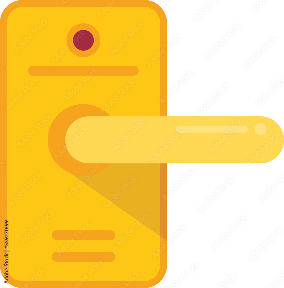 Aufkleber exit door handle icon flat vector. lock latch. front house isolated