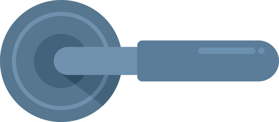 Door handle device icon flat vector. Lock knob. Metal front key isolated