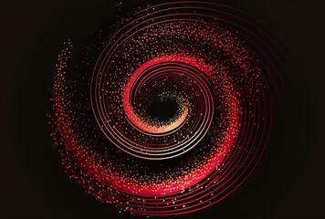red and pink glitter swirling around on a black background, with the glitter in focus and the background slightly blurred, DIGITAL ART (AI Generated)