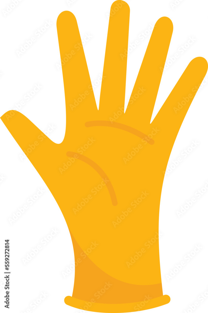 Wall mural Plastic glove icon flat vector. Doctor rubber. Hand latex isolated