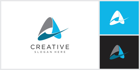 initial letter a logo vector design template