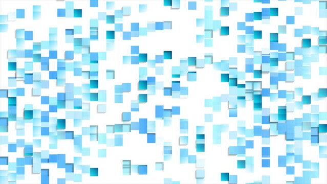 Abstract tech background with blue glossy mosaic squares pattern. Seamless looping geometric motion design. Video animation Ultra HD 4K 3840x2160