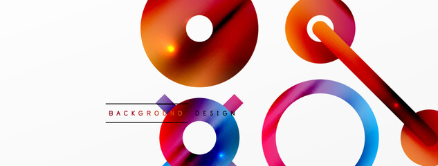 Minimal geometric abstract background. Circle, line and round shapes design. Trendy techno business template for wallpaper, banner, background or landing