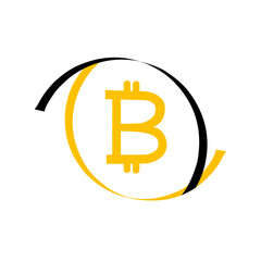 Bitcoin symbol in flat design