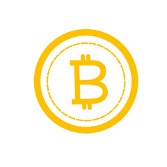 Bitcoin symbol in flat design