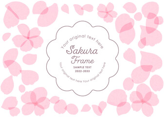 桜の春フレーム背景　飾り枠