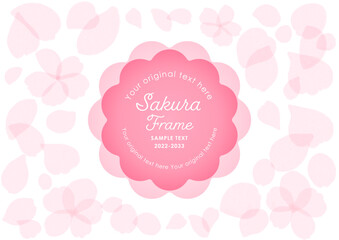桜の春フレーム背景　飾り枠