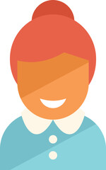 Smiling person icon flat vector. Friend smile. Happy character isolated