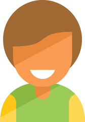 Smiling portrait icon flat vector. Happy person. Smile positive isolated