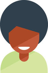 Teenage smiling icon flat vector. Happy person. Friend smile isolated