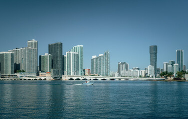 Fototapeta na wymiar country marina skyline residential urban miami usa Florida bridge 