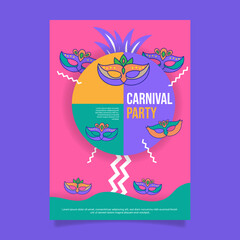 Carnival celebration vertical poster template. - Vector.