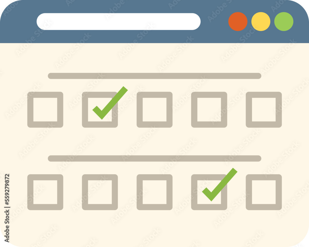 Poster web mark test icon flat vector. school exam. answer check isolated