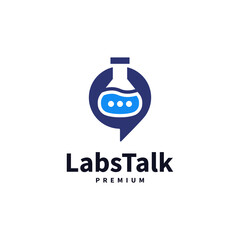 labs talk chat laboratory vector icon logo design 2