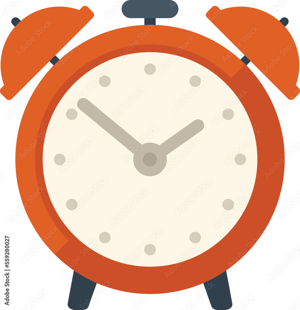 Poster school alarm clock icon flat vector. test exam. paper check isolated