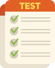 Fototapeta premium Paper test icon flat vector. Exam answer. Check form isolated