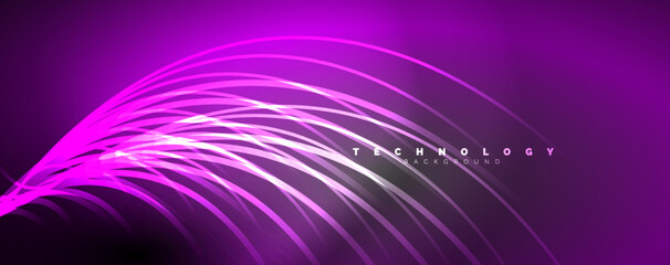 Neon shiny light abstract lines, light beams concept abstract background. Vector Illustration For Wallpaper, Banner, Background, Card, Book Illustration, landing page