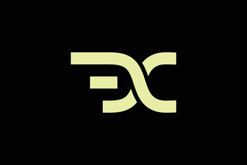 Minimal Awesome Creative Trendy Professional Letter E X Logo Design Template On Black Background