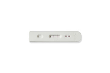 Covid-19 negative test result Rapid antigen test kit (ATK) isolated on white background, concept for control of coronavirus 2019 pandemic.